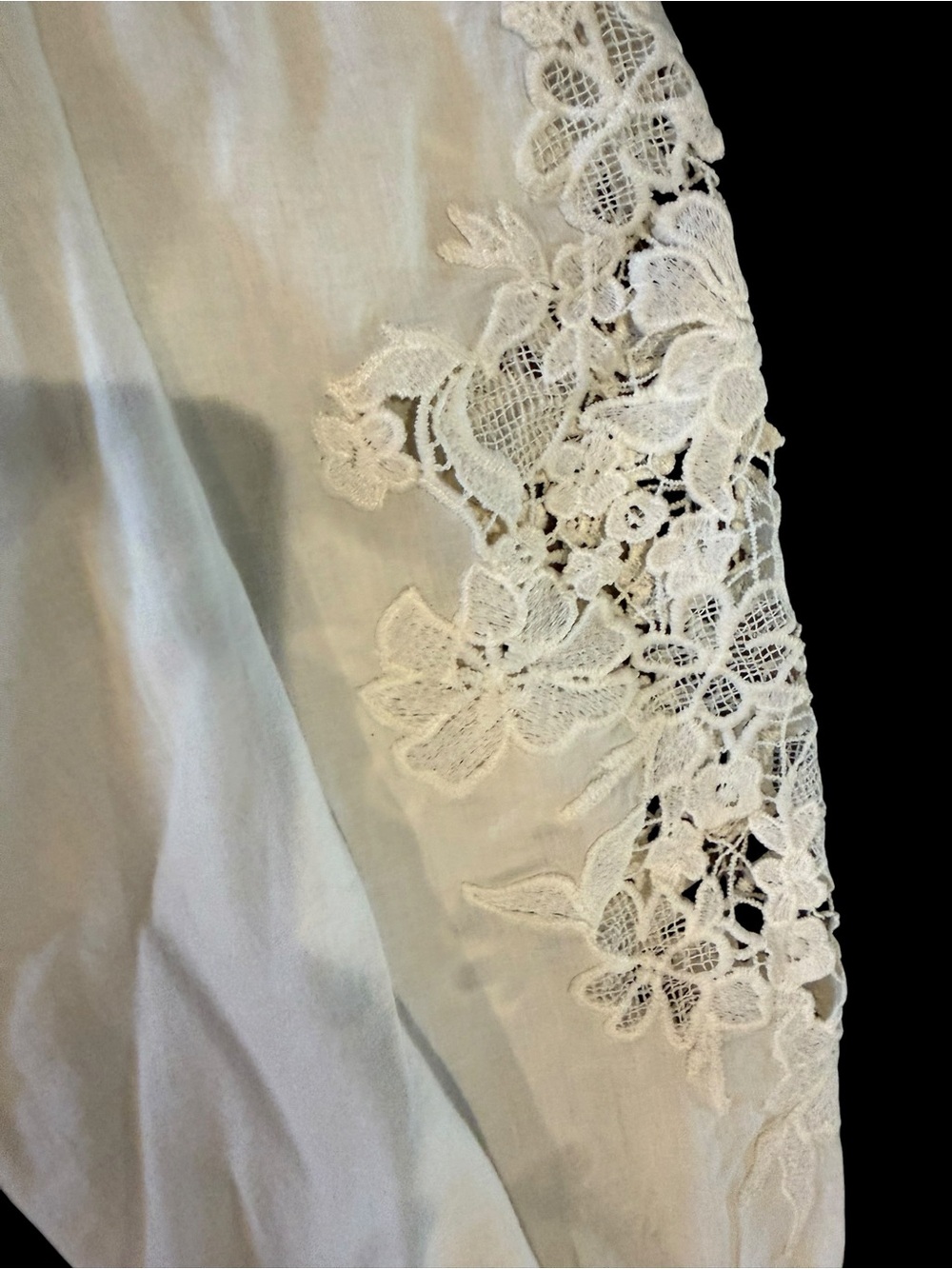 Sam Edelman Lainey Lace Sleeve Peplum Top Cotton Blouse NWT Size XS - Picture 7 of 12